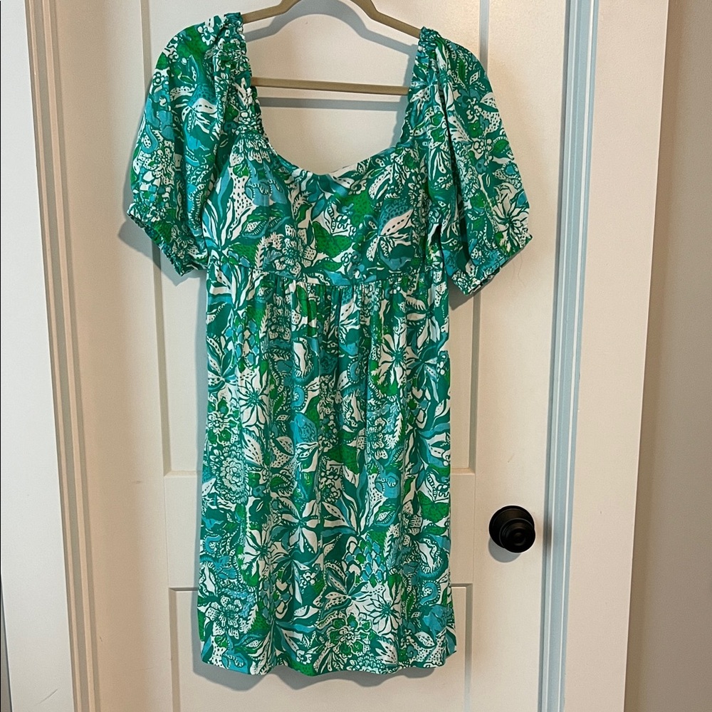 Lilly Pulitzer Botanical Green Safari Delaney Dress NWOT